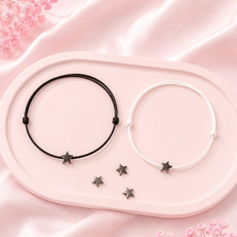( Beerrysaa ) Gelang BINTANG SILVER KCL Gelang charm star bracelet gelang manik-manik mutiara cantik