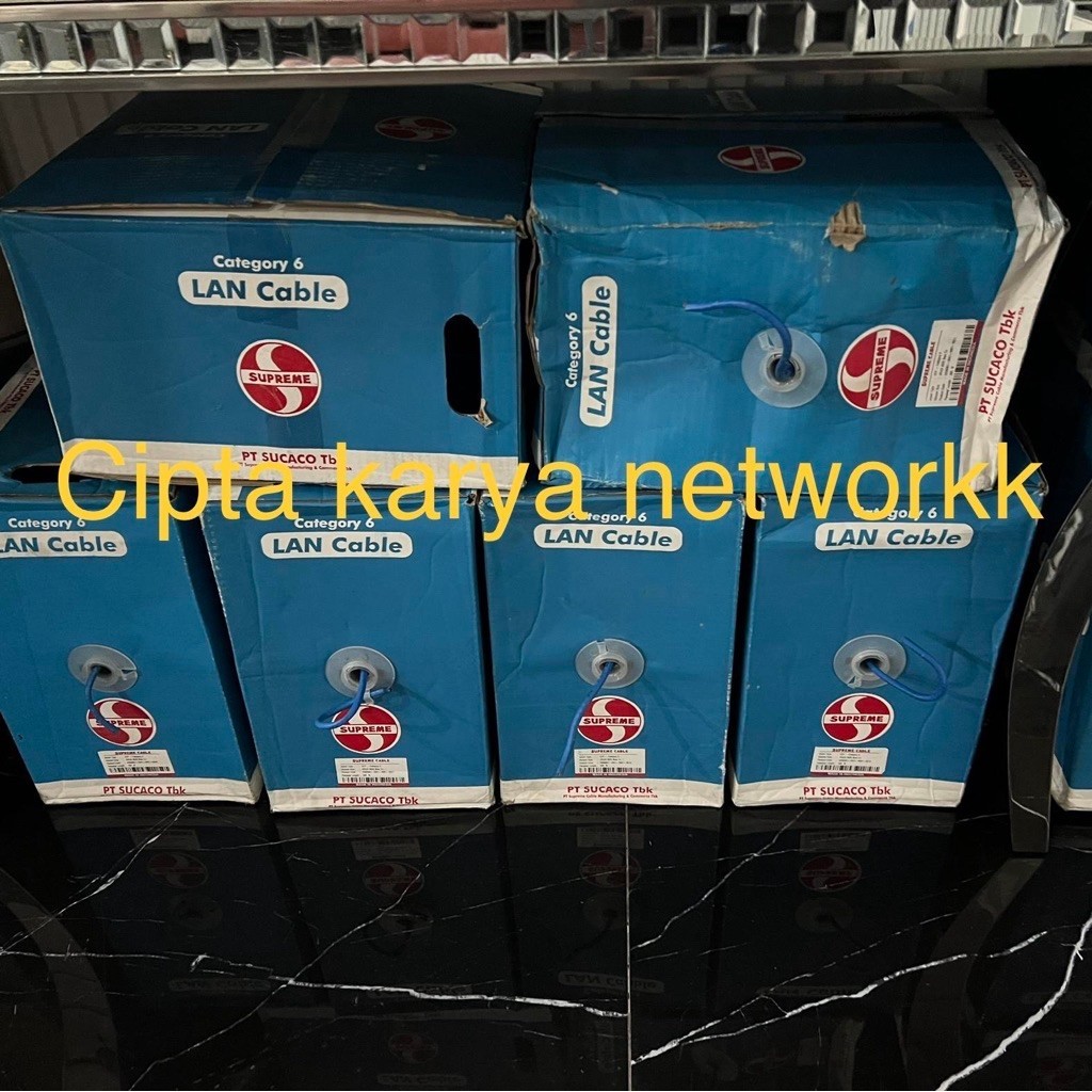 Kabel Utp Lan Jaringan Supreme Cat6 305m Biru / UTP Data Cat6 Supreme