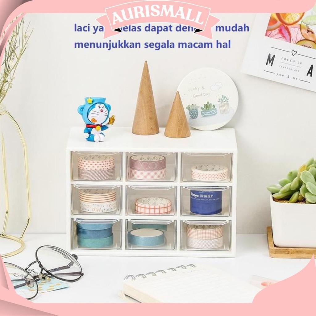 9 Laci Mini Rak Mini Kotak Aksesoris Kotak Laci Mini Container rak kecil aesthetic Laci Kecil dengan