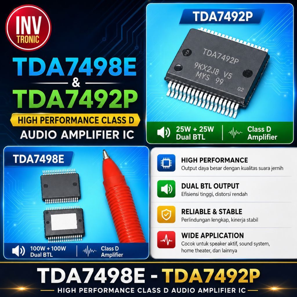 TDA7492P TDA7498ETR 100W + 100W Dual BTL Class D Audio Amplifier TDA 7498E TDA 7492P