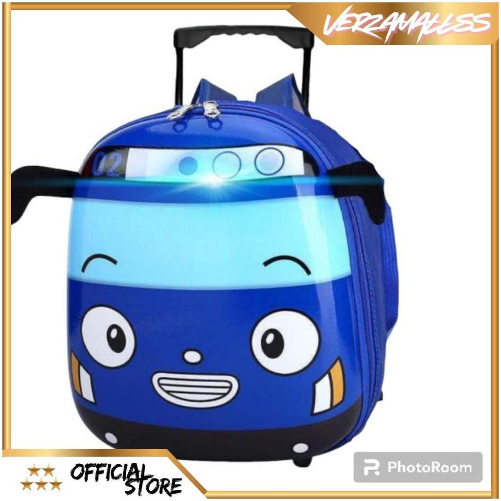 TROLLY TAYO Tas Ransel Sekolah Paud TK Model Bus Tayo Led Bisa Nyala DBS Terbaru