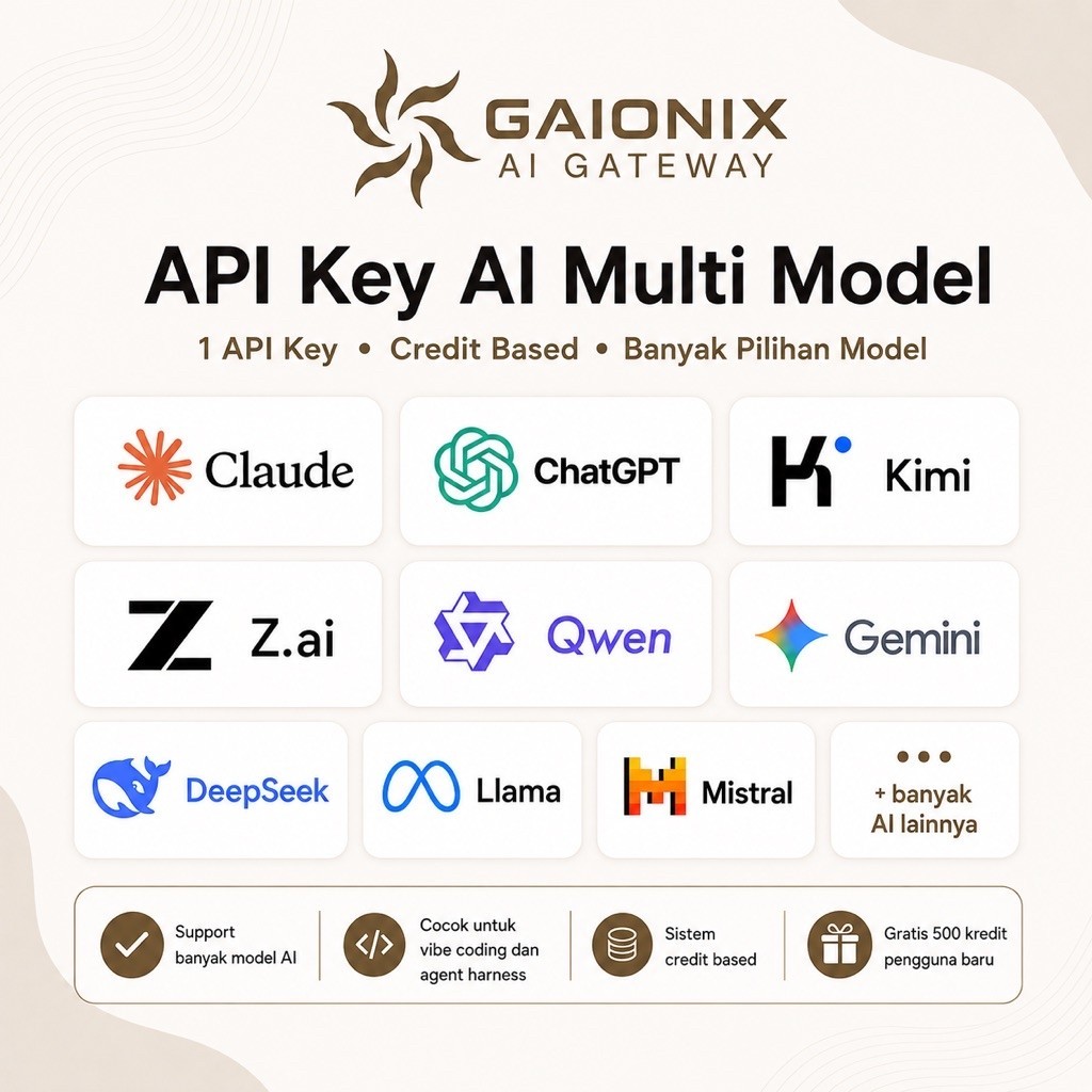 Gaionix AI API Key Multi Model - Claude, ChatGPT, Gemini, Kimi, DeepSeek, GLM, Qwen
