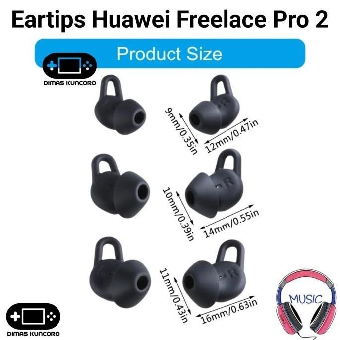 DV393 - Eartips Huawei Freelace Pro SERIES silicone silikon 1 2 ear tip tips eartip huawei freelace 