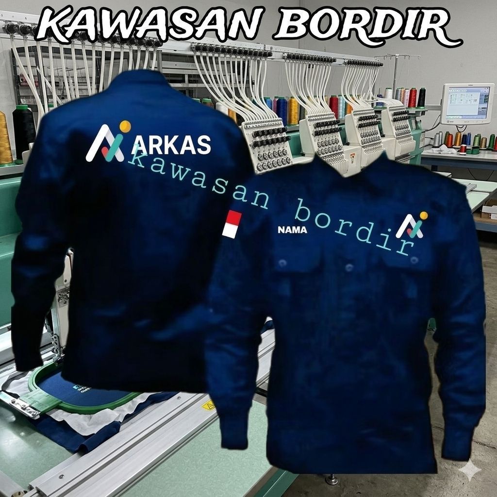 Custom Terbaru Kemeja arkas seragam arkas baju arkas pdh arkas full bordir..