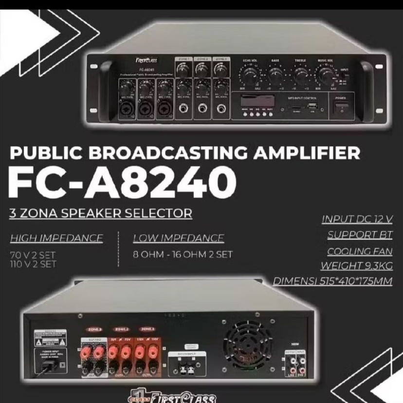 Amplifier power mixer toa bluetooth Firstclass Fc-A8240