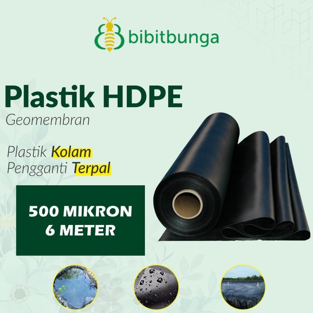 Plastik Geomembran 6 Meter 500 Micron Hitam HDPE Terpal Kolam Ikan 6M Diskon