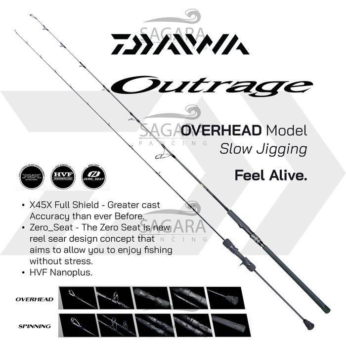 Joran Daiwa Outrage Joran Slow Jigging Rod Jigging Joran Carbon Hollow - 61B-1 Max PE 1.5 OH