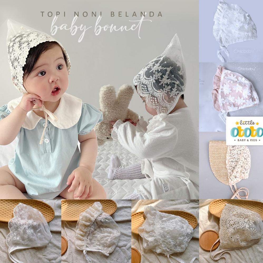 NEW Topi Bonnet Bayi - Topi noni belanda renda lace