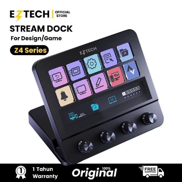 EZTECH  ALL IN ONE STREAM DECK Z1/Z4 PROGRAMMABLE MACROPAD WITH KNOB + BUTTON - STREAM DECK ORIGINAL