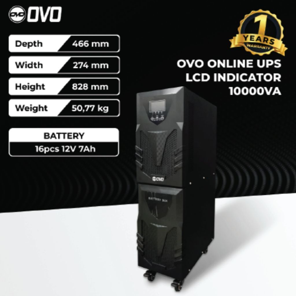 UPS Batam OVO 10000VA Online LCD Komputer Elektronik