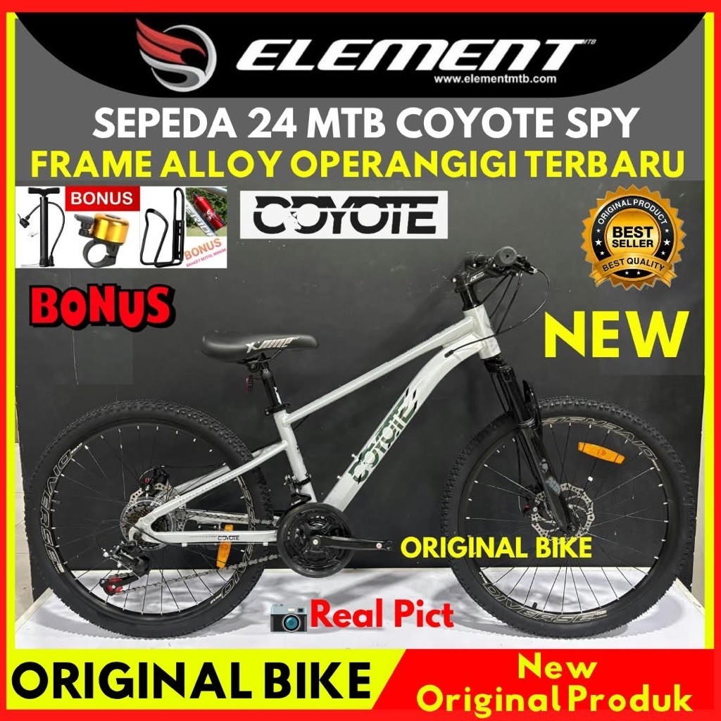 Sepeda Gunung MTB 24 Element Coyote SPY Frame Alloy Terbaru