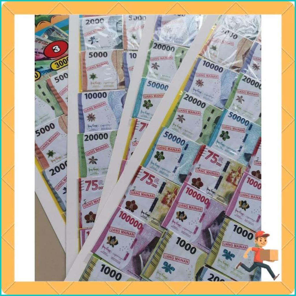 Mainan Cabutan Siap Jual Persamaan Angka Ganjil Motif Uang Rupiah 1 Lembar Isi 89 Pcs Menarik