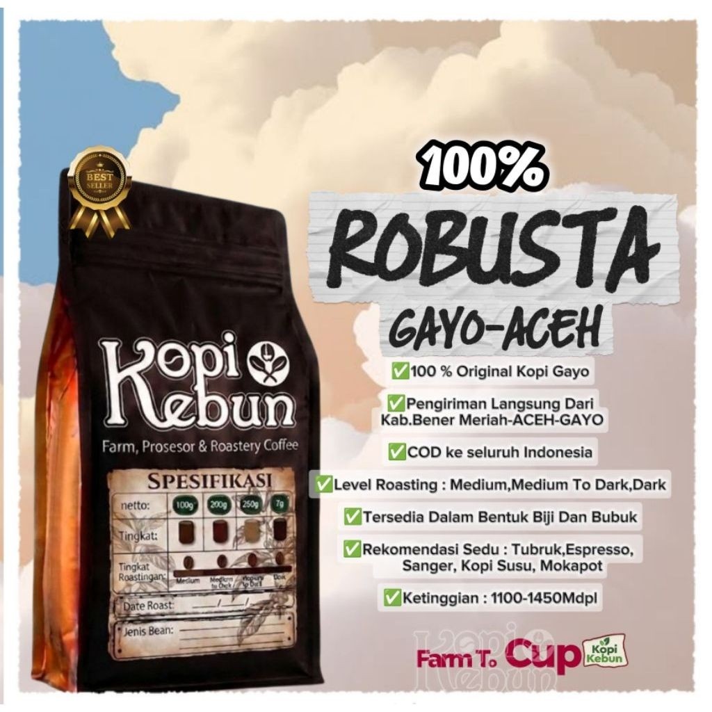 kopi robusta gayo,robusta fine.Aceh gayo