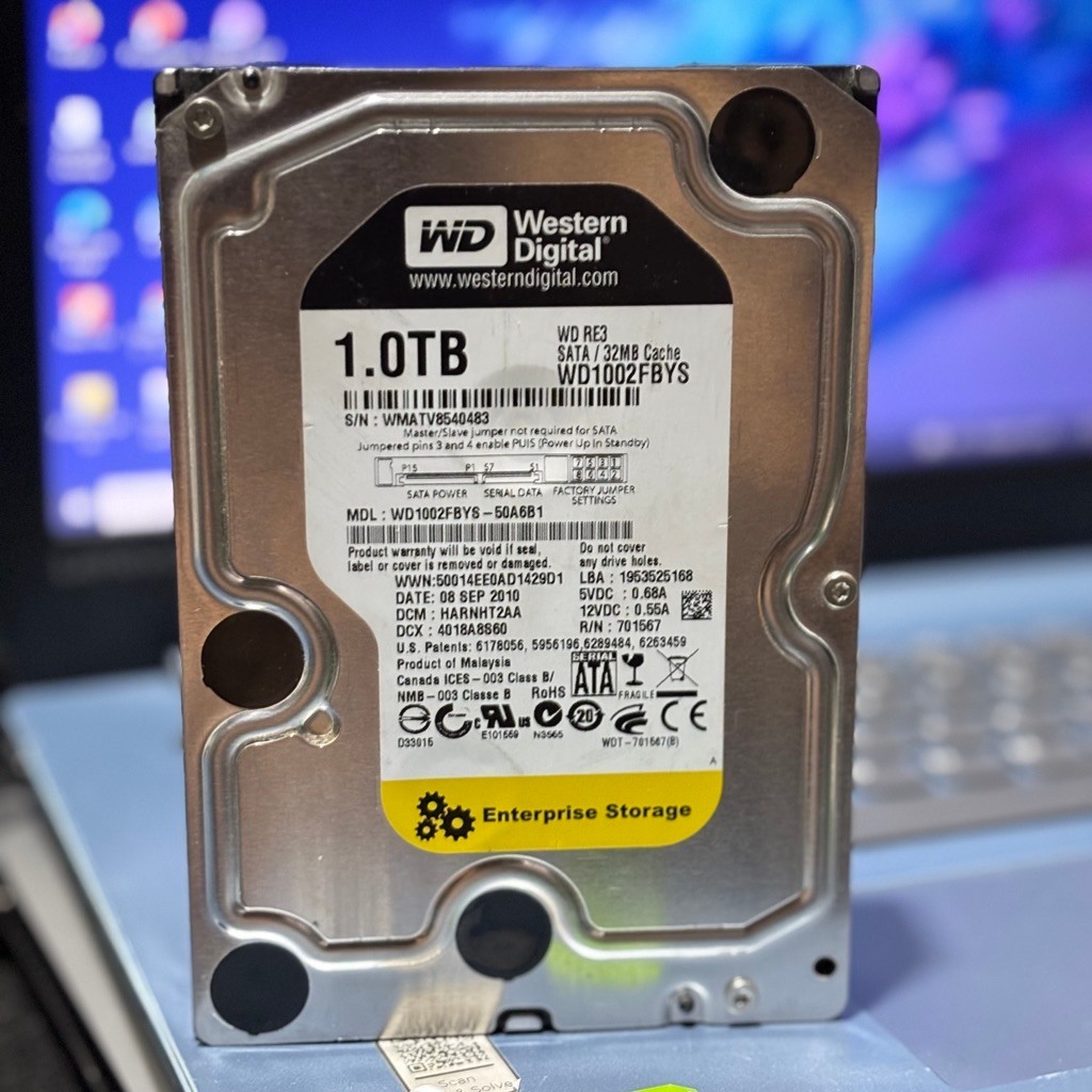 HARDDISK KOMPUTER WD ENTERPRISE STORAGE 1TB SENTINEL 100% V2