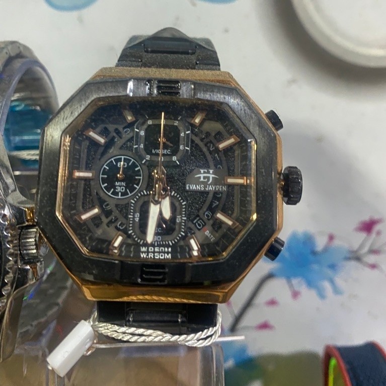EVANS JAYDEN Jam Tangan Pria EJ 9464 Stainless Steel Chronograph Water Resistant 10ATM