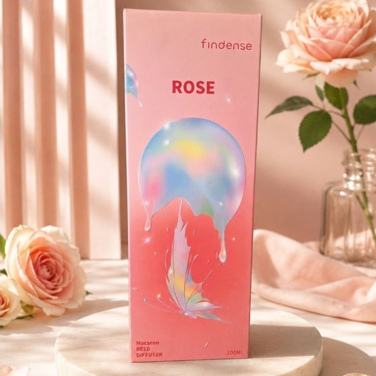 Findense Rose Macaron Reed Diffuser / Pewangi Ruangan 100ml