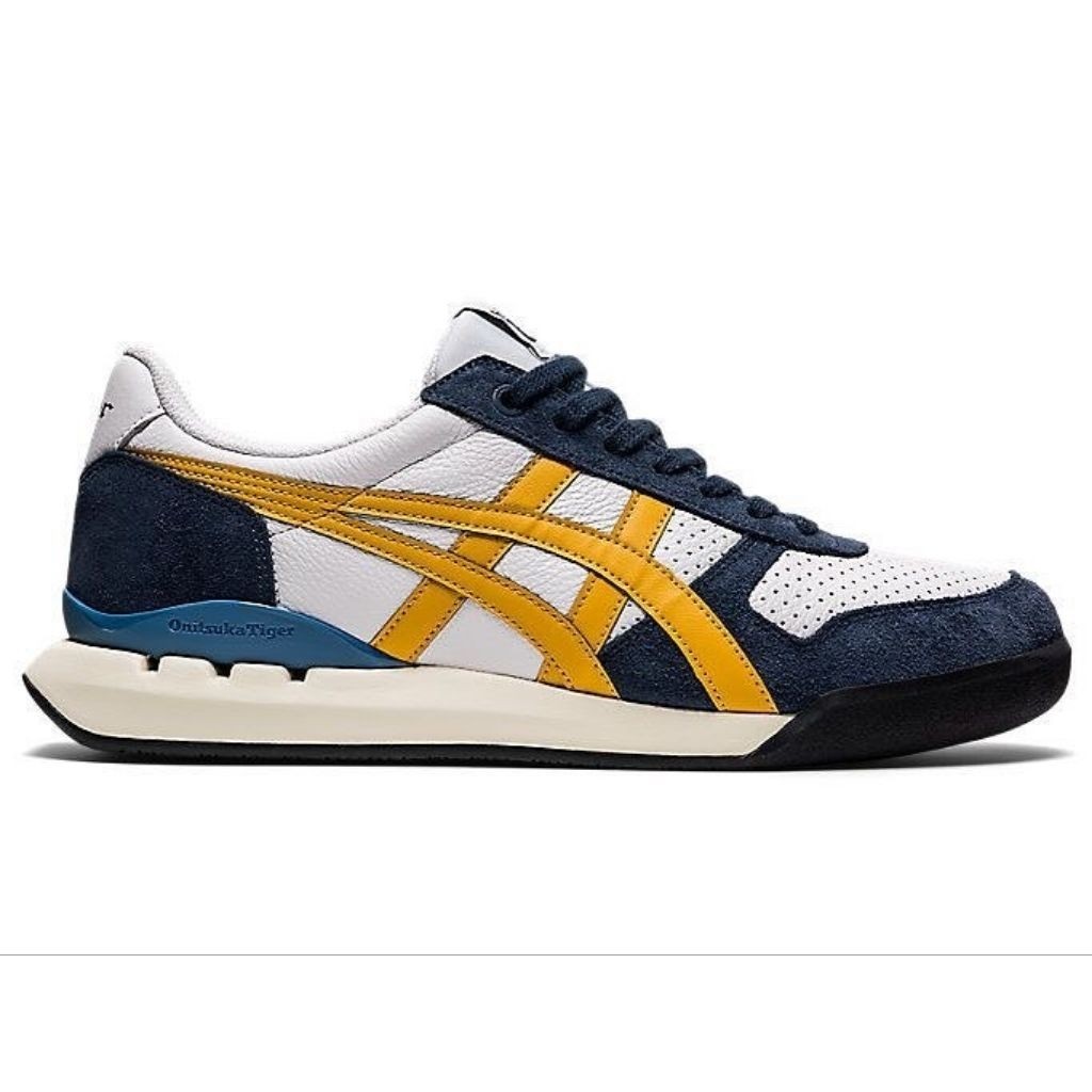 Sepatu sneakers Onitsuka Tiger putih biru kuning model low top pria wanita