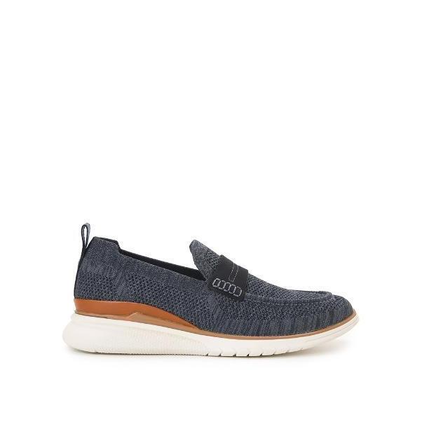 Hush Puppies Loafer Pria Knit Loafer Navy Blue Knit