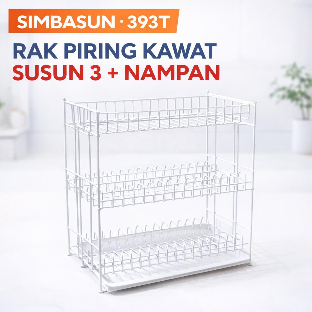 SIMBASUN : 393T RAK PIRING KAWAT SUSUN 3 + NAMPAN ROSE 393 T