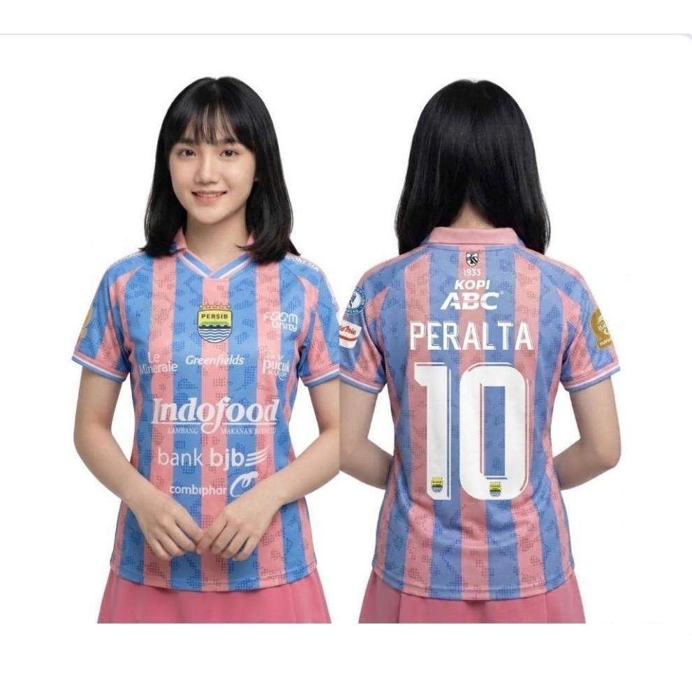 GIRLY JERSEY BOLA PERSIB DAY THRID 2006-2007 BIRU PINK FULL PRINTING FREE NAMESET
