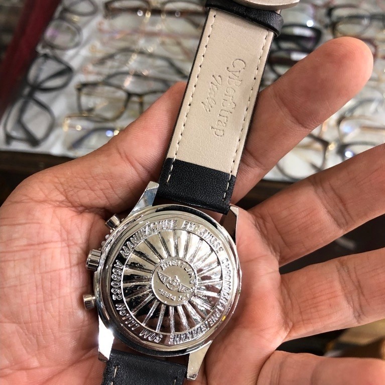 jam  tangan sport chronograph klasik vintage strap kulit ng