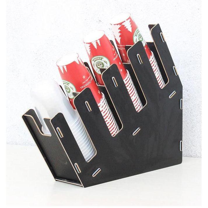 Rak Organizer Paper Bahan Kayu Cup Dispenser Papper Cup Rak Paper Cup