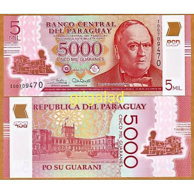 PARAGUAY 5000 POLYMER UANG ASING