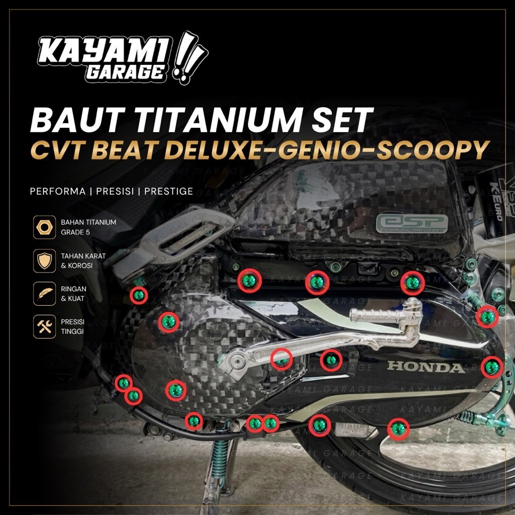 Baut Titanium set cvt beat deluxe,genio,scoopy