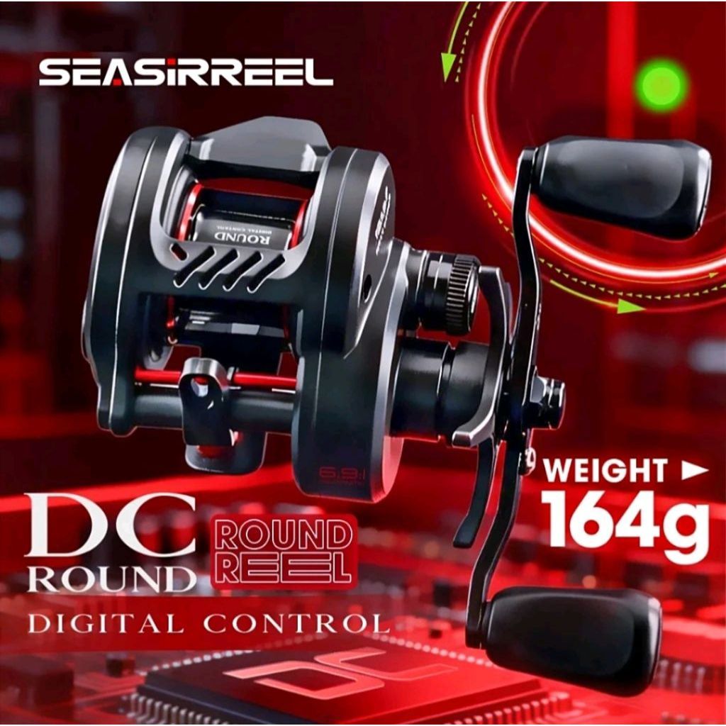 REEL SEASIR DC-ROUND DC reel Gulungan pancing drum dengan roda gigi kuningan