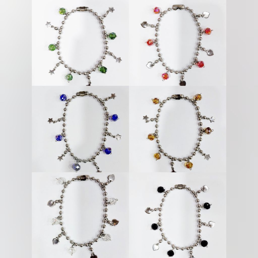 1 Pcs Gelang Tangan Merica Kristal Monel Tidak Luntur