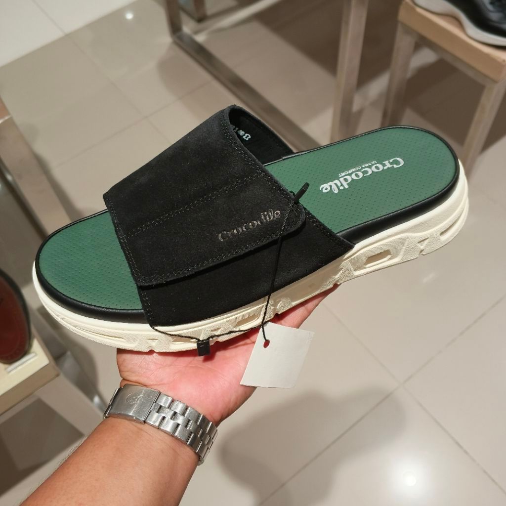 CROCODILE SANDAL KULIT SLIP ON PRIA ORIGINAL