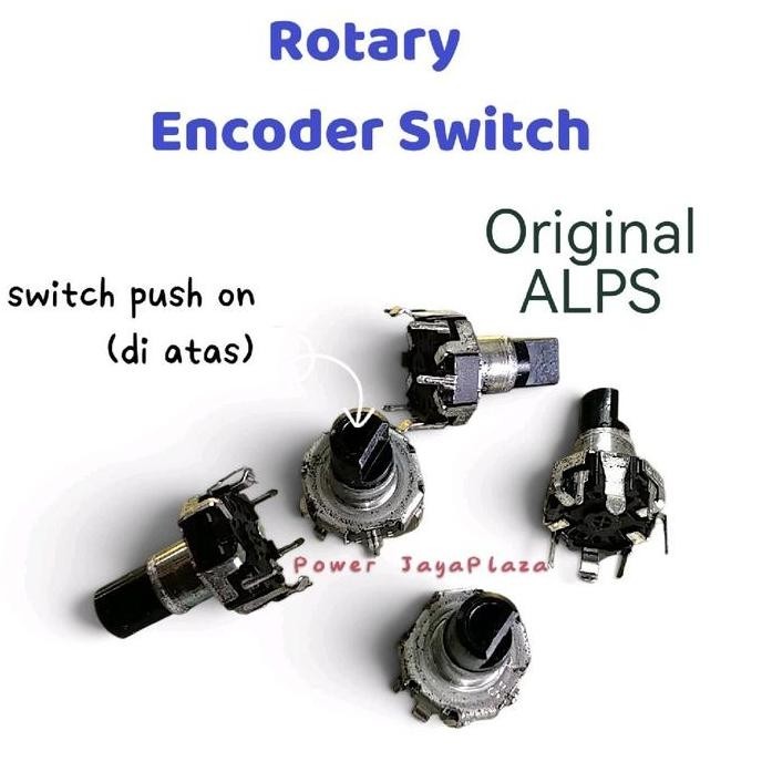 ALPS ROTARY ENCODER SWITCH + PUSH ON BUTTON 24 KLIK/STEP ROTARI SW PUTAR/1PCS PJP79