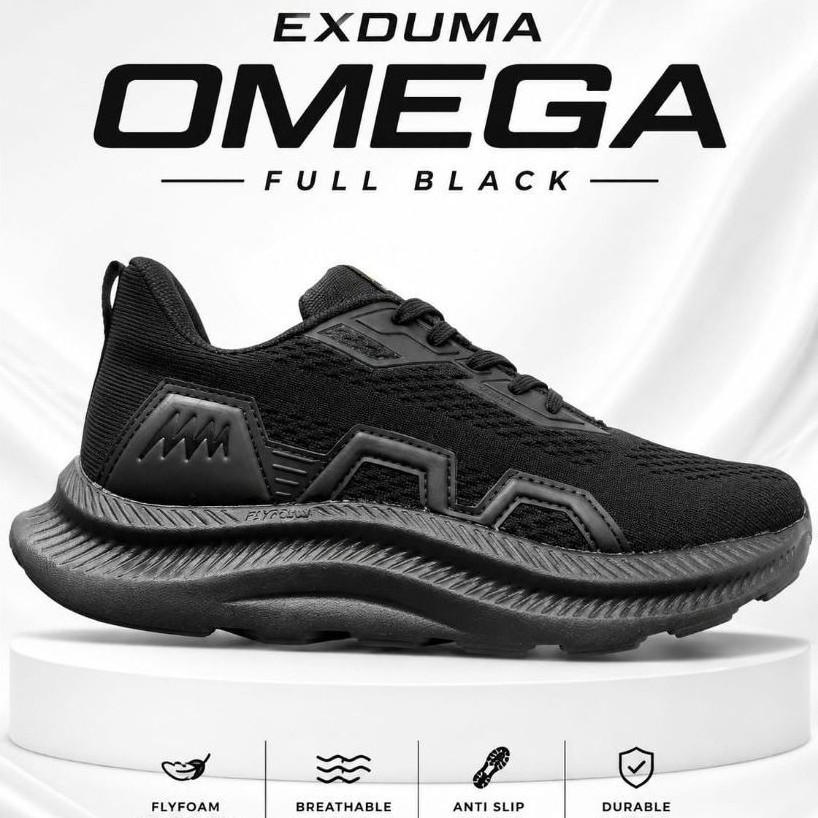 SEPATU EXDUMA OMEGA FULL BLACK/SEPATU HITAM FULL
