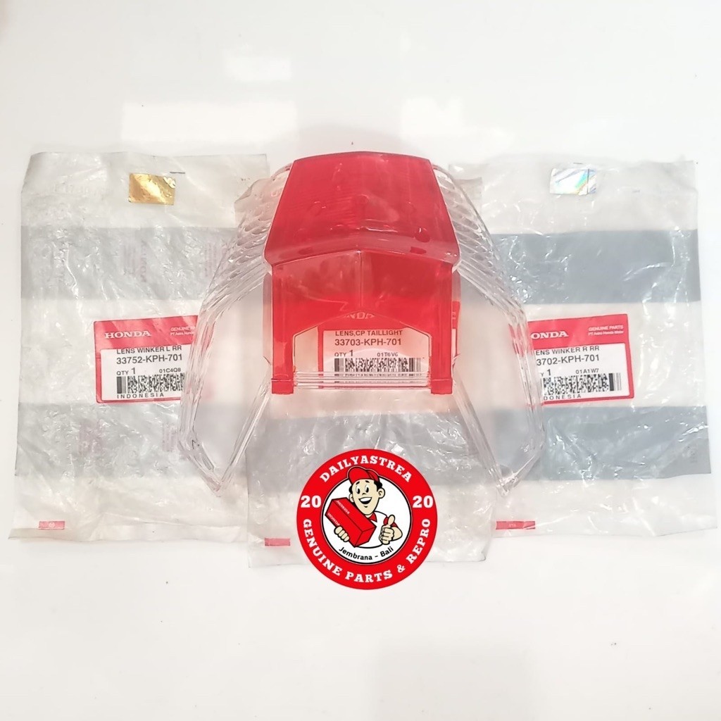 KACA MIKA LAMPU STOP SEIN RITING BELAKANG HONDA SUPRA X 125 BATMAN OLD LAMA ORIGINAL 33703-KPH-701