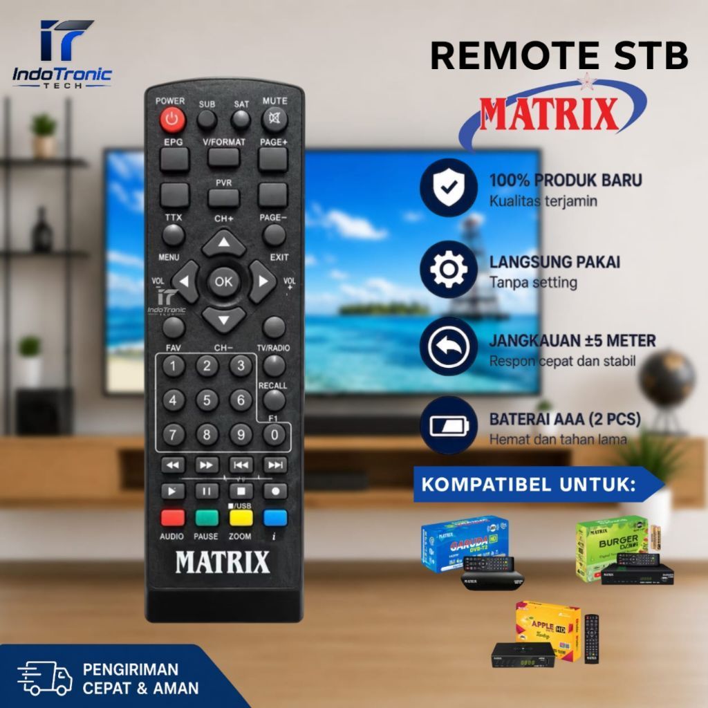REMOT REMOTE SET TOP BOX DVB T2 MATRIX APPLE KUNING / MATRIX GARUDA