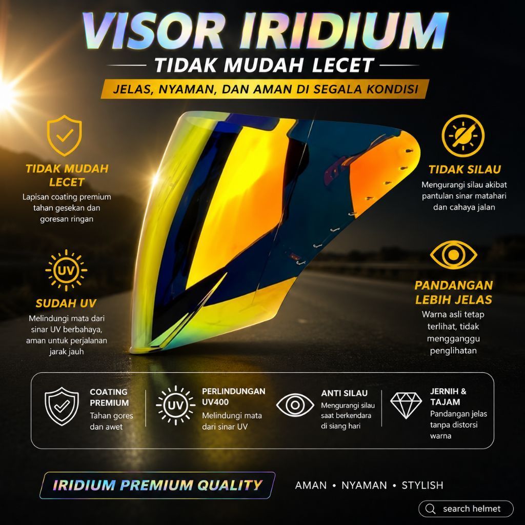 VISOR NJS KAIROZ FLAT VISOR IRIDUM NORISK