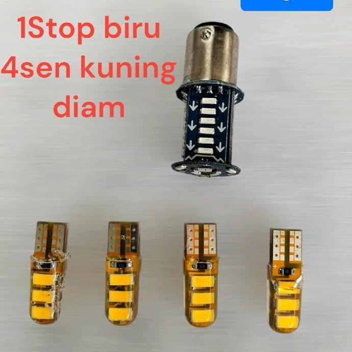 Promo ORIGINAL COMBO PAKET HEMAT LAMPU MOTOR STOP 30 LED PLUS SEN JELLY DIAM Diskon