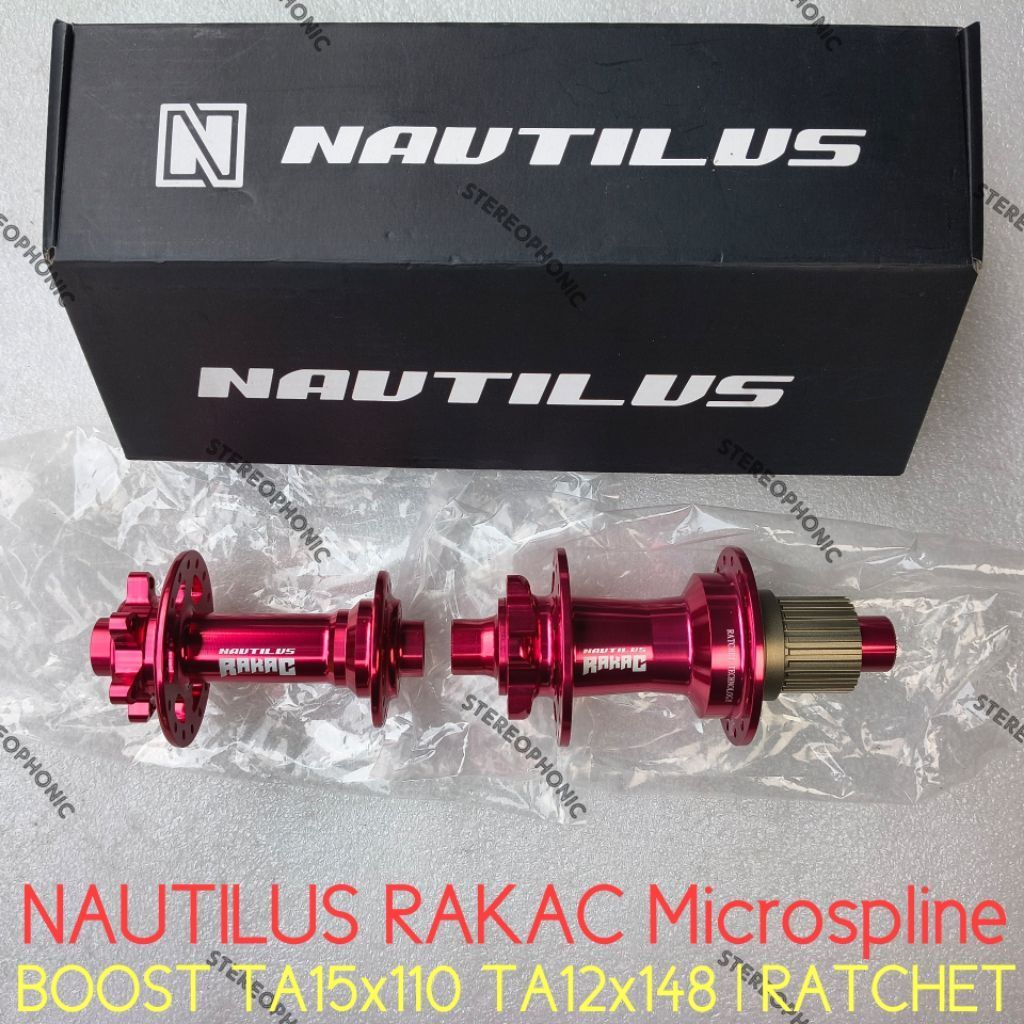 Hubset NAUTILUS RAKAC Boost 32H Microspline TA15x110 TA12x148 Hubset Ratchet Microspline Boost 12spe