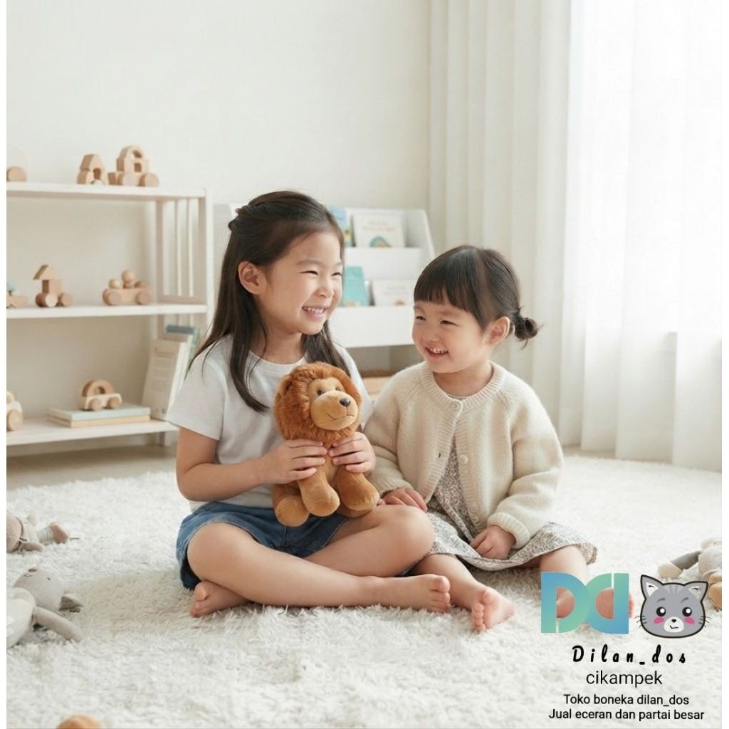 Boneka Singa ukuran M mainan anak Boneka Hewan Singa