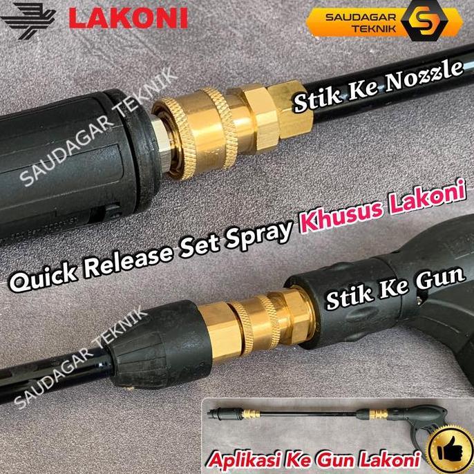 Adaptor Quick Release Khusus Dari Gun Ke Stik Ke Spray Lakoni Laguna 70 Daytona 100 Nepel Sambungan 