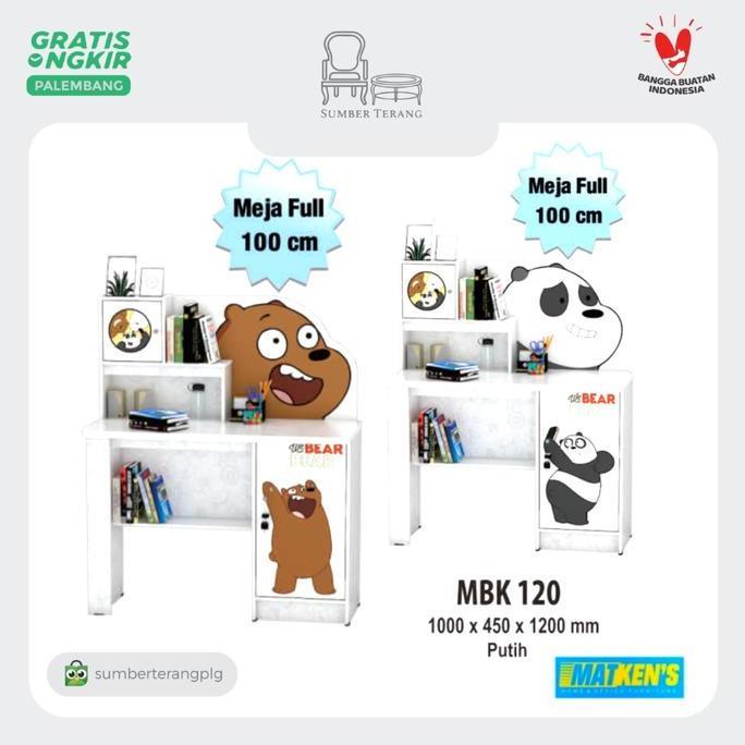 (Masterpiece) Meja Belajar Anak karakter We Bare Bears Meja Tulis Matkens Rak Buku