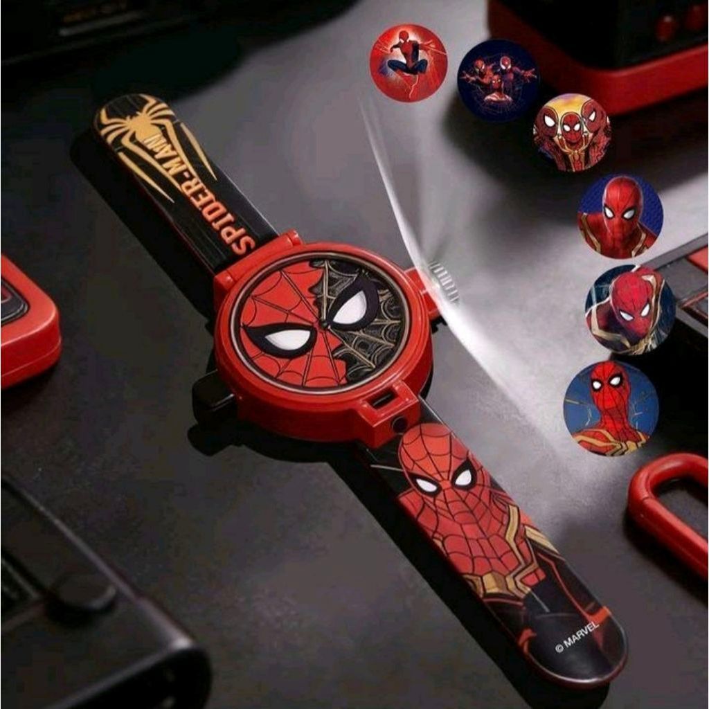 MINISO Original Marvel Spider-Man Collection Projection Watch Jam Tangan Anak Proyektor Karakter