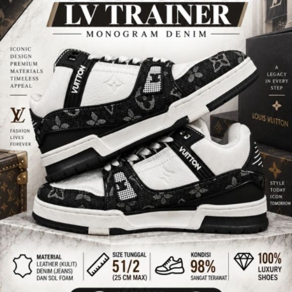 Louis Vuitton LV Trainer Monogram Denim size 5 1/2 (26 cm)