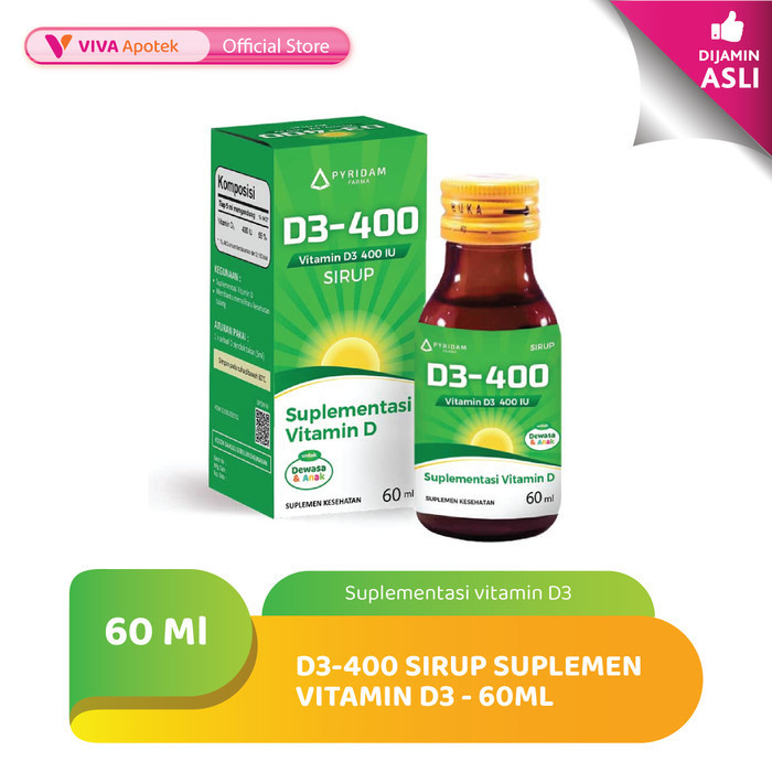 D3-400 Sirup Suplemen Vitamin D3 (60ml)