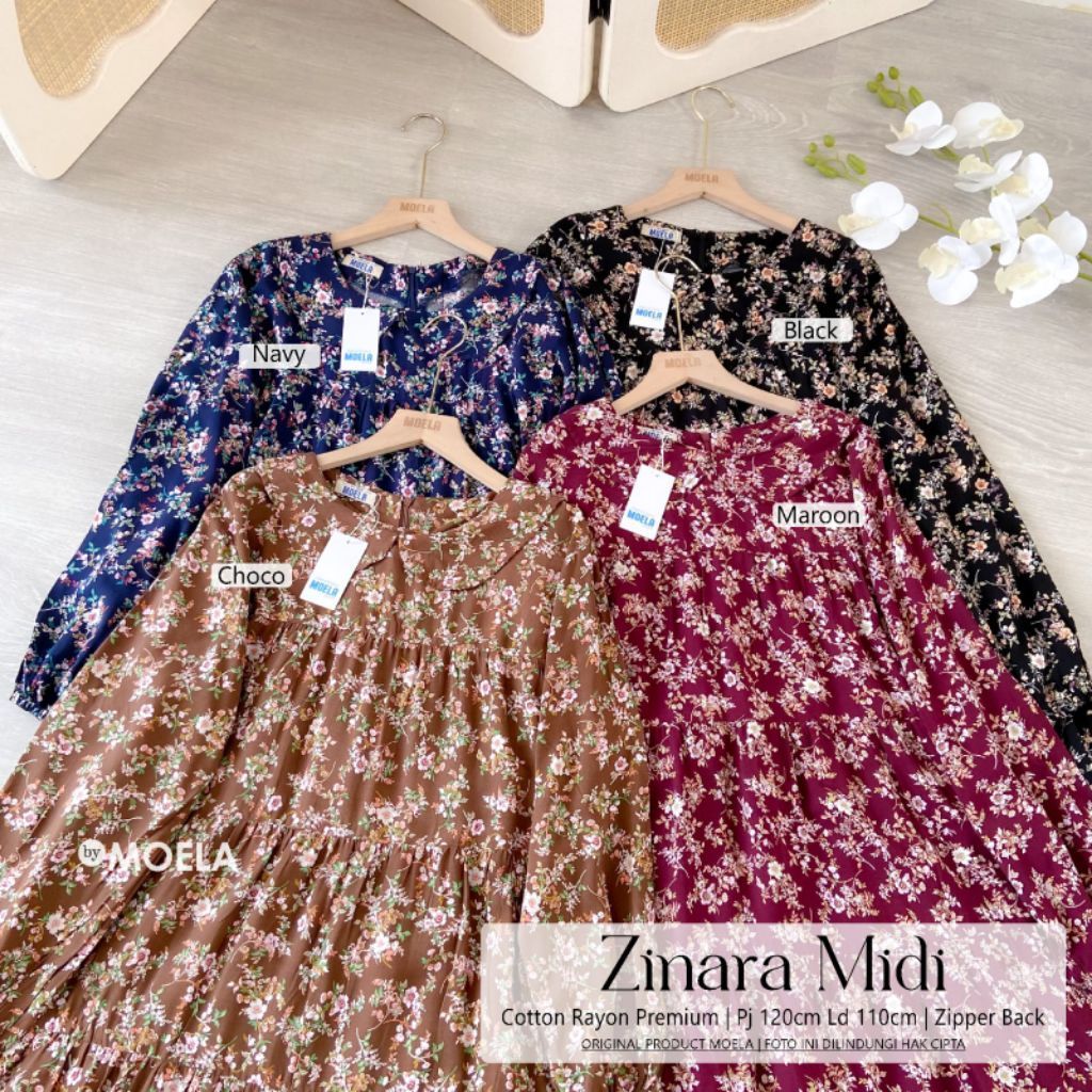 Zinara Dress Gamis Jumbo Allsize Busui Premium Catton Rayon Original Ori Moela Berlabel
