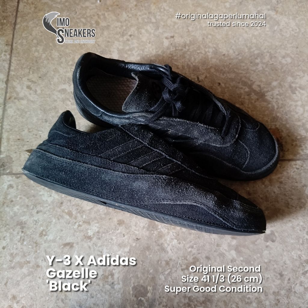 Y-3 X Adidas Gazelle Hitam Sepatu Sneakers Original

