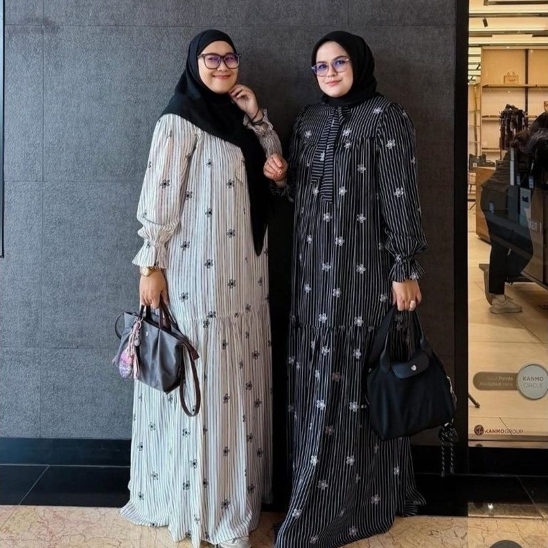 GAMIS WANITA MUSLIMAH MOTIF GARIS GARIS || SUMMER DRESS BLASTER EAZY STYLE
