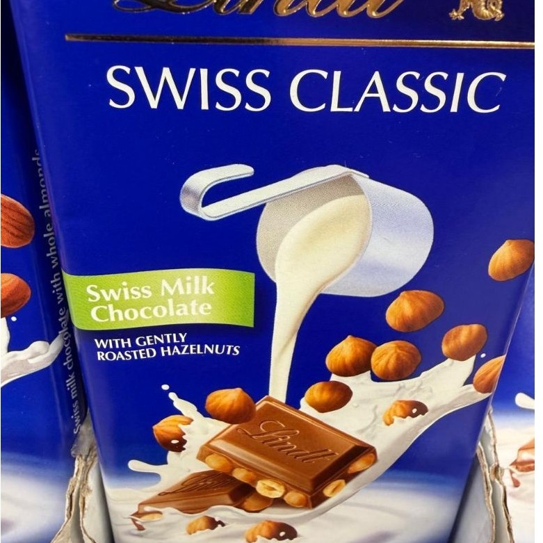 LINDT MILK WHOLE ALMOND. LINDT SWISS MILK HAZELNUT. LINDT SWISS DARK CHOCOLATE. LINDT SWISS WHITE CH