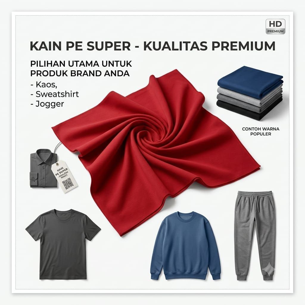 Jual Kain Kaos PE Super Polyester Per KG Bahan Kaos Baju