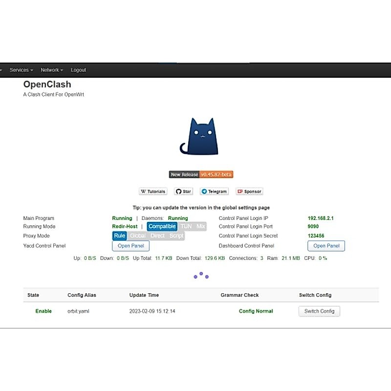 Openclash AC 1200 Gigabit openwrt